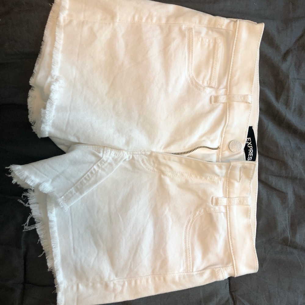 Express Cutoff White Jean Shorts